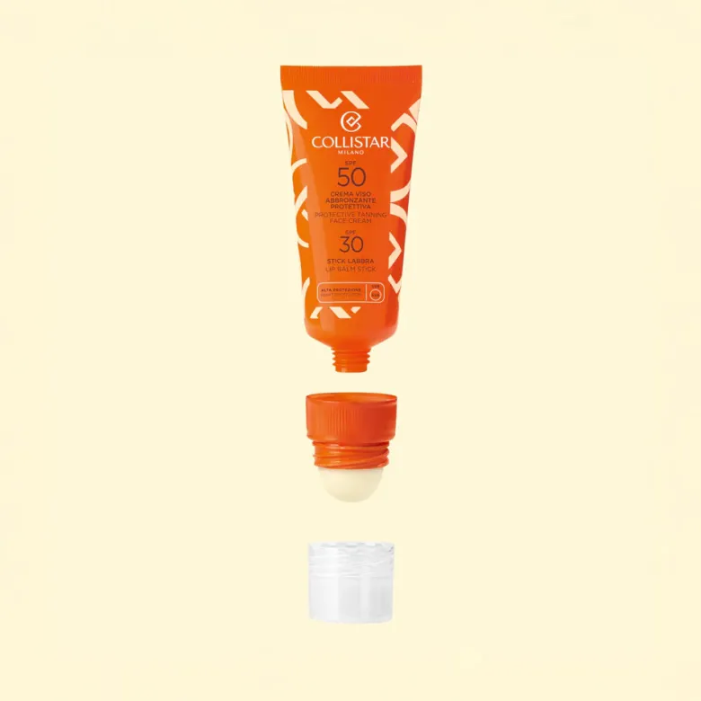 Crema Viso Abbronzante Protettiva SPF 50 + Stick Labbra SPF 30