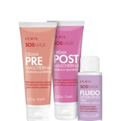 KIT SOS MASK 75 MLCrema Pre Mascherina + 75 ML Crema Post Mascherina + 50 ML Detergente Fluido