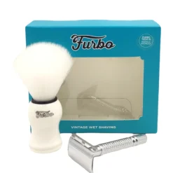 Rasoio di sicurezza Furbo Tech III + Pennello Professionale VINTAGE WET SHAVING